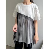 ホワイト×ブラック(003) | チュールドッキングビスチェライクベアデザインTシャツ | Re:EDIT