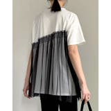 チュールドッキングビスチェライクベアデザインTシャツ | Re:EDIT | 詳細画像25