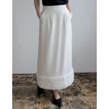 ホワイト(002) | フラワーモチーフナロースカート | Re:EDIT