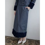 ブルー(013) | フラワーモチーフナロースカート | Re:EDIT