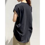 ブラック(001) | [接触冷感][UVカット][ヒップが隠れる丈]天竺ウエストタックTシャツ | Re:EDIT