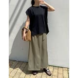 [接触冷感][UVカット][ヒップが隠れる丈]天竺ウエストタックTシャツ | Re:EDIT | 詳細画像15 