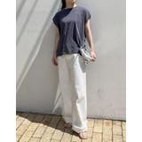 [接触冷感][UVカット][ヒップが隠れる丈]天竺ウエストタックTシャツ | Re:EDIT | 詳細画像17 