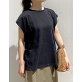 [接触冷感][UVカット][ヒップが隠れる丈]天竺ウエストタックTシャツ | Re:EDIT | 詳細画像5 
