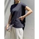 [接触冷感][UVカット][ヒップが隠れる丈]天竺ウエストタックTシャツ | Re:EDIT | 詳細画像6 