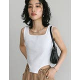 ホワイト(002) | ストレッチリブハイレグタンクトップ | Re:EDIT