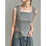 チャコールグレー(006) | ストレッチリブハイレグタンクトップ | Re:EDIT