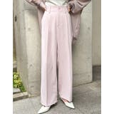 ピンク(010) | [低身長/高身長/大きいサイズ有]ダブルタックカラーワイドパンツ | Re:EDIT