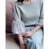 [オケージョン セレモニー][涼感]異素材切り替えバルーンスリーブ七分袖リブニッ… | Re:EDIT | 詳細画像15 