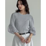 [オケージョン セレモニー][涼感]異素材切り替えバルーンスリーブ七分袖リブニッ… | Re:EDIT | 詳細画像17 