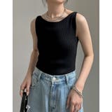 [新色追加][涼感]レーヨンブレンドボートネックタンクトップ | Re:EDIT | 詳細画像22 