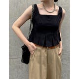 ブラック(001) | [2024 SUMMER COLLECTION]タックプリーツペプラムビスチェ | Re:EDIT