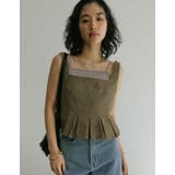 カーキ(018) | [2024 SUMMER COLLECTION]タックプリーツペプラムビスチェ | Re:EDIT