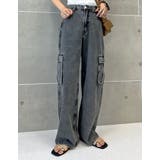 ブラック(001) | コットンデニムサイドポケットカーゴパンツ | Re:EDIT