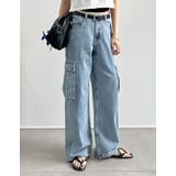 コットンデニムサイドポケットカーゴパンツ | Re:EDIT | 詳細画像2