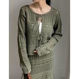 [前後2WAY］かぎ針ニットリボントップスカーディガン | Re:EDIT | 詳細画像4 