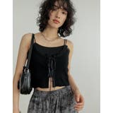 ブラック(001) | [2024 SUMMER COLLECTION]レースネックリボンキャミソール | Re:EDIT