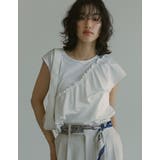 [接触冷感]フリルタスキデザインアシンメトリータンクトップ | Re:EDIT | 詳細画像3 