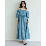 ブルー(511) | [新色追加][低身長サイズ有]パフスリーブティアードワンピース | Re:EDIT