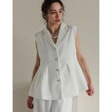 アイボリー(003) | [オケージョン セレモニー]サマーツイードペプラムベスト | Re:EDIT