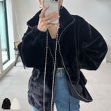 ハイネックドロスト付きフェイクファージャケット | Re:EDIT | 詳細画像1