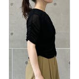 パワーメッシュギャザー半袖シアートップス | Re:EDIT | 詳細画像10