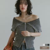 2WAYオフショルダーダブルジップニット | Re:EDIT | 詳細画像1