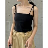 [接触冷感]選べる丈カップ付きリブ肩リボンキャミソール | Re:EDIT | 詳細画像28 