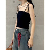 [接触冷感]選べる丈カップ付きリブ肩リボンキャミソール | Re:EDIT | 詳細画像32 