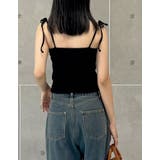 [接触冷感]選べる丈カップ付きリブ肩リボンキャミソール | Re:EDIT | 詳細画像34 