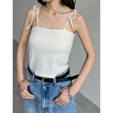 [接触冷感]選べる丈カップ付きリブ肩リボンキャミソール | Re:EDIT | 詳細画像35 