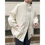 アイボリー×ネイビー(604) | 配色スタンドネック中綿ブルゾン | Re:EDIT