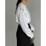 [UVカット][接触冷感]ラッフルショルダーロングスリーブＴシャツ | Re:EDIT | 詳細画像7 