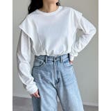 [UVカット][接触冷感]ラッフルショルダーロングスリーブＴシャツ | Re:EDIT | 詳細画像9 