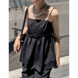ブラック(941) | フロッキードットカットクレープキャミソール | Re:EDIT