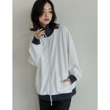 バイカラーアイボリー(981) | [丈が選べる]チェーンステッチライントラックジャケット | Re:EDIT