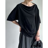 ブラック(501) | 2WAYカットワンショルドレープトップス | Re:EDIT