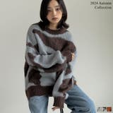 オーバーサイズ起毛マーブルニットトップス | Re:EDIT | 詳細画像1