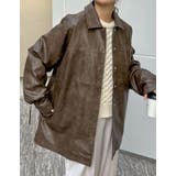 ブラウン(505) | ミドル丈フェイクレザージャケット | Re:EDIT