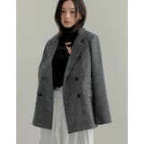 グレーグレンチェック(973) | チェック柄or無地ダブルテーラードジャケット | Re:EDIT