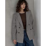 チェック柄or無地ダブルテーラードジャケット | Re:EDIT | 詳細画像2