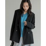 チェック柄or無地ダブルテーラードジャケット | Re:EDIT | 詳細画像4