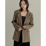 チェック柄or無地ダブルテーラードジャケット | Re:EDIT | 詳細画像7