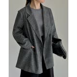 チェック柄or無地ダブルテーラードジャケット | Re:EDIT | 詳細画像8 