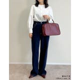 [シワになりにくい]2WAYブロードバンドカラーボウタイブラウス | Re:EDIT | 詳細画像15 