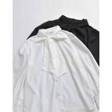 [シワになりにくい]2WAYブロードバンドカラーボウタイブラウス | Re:EDIT | 詳細画像2 
