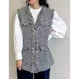 MIXブラック(971) | [入卒式 セレモニー]フリンジツイードベスト | Re:EDIT