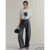 [低身長/高身長サイズ有]メタルストーンバレルレッグデニムパンツ | Re:EDIT | 詳細画像7 