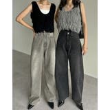 [低身長/高身長サイズ有]メタルストーンバレルレッグデニムパンツ | Re:EDIT | 詳細画像20 