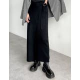 ブラック(501) | [低身長サイズ有]ラップデザインリブニットスカート | Re:EDIT